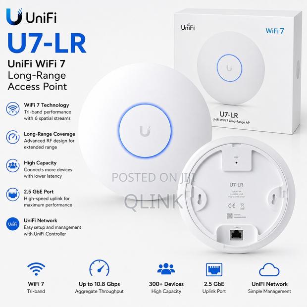 Ubiquiti U7-Lr – UniFi WiFi 7 Long-Range AP - main view