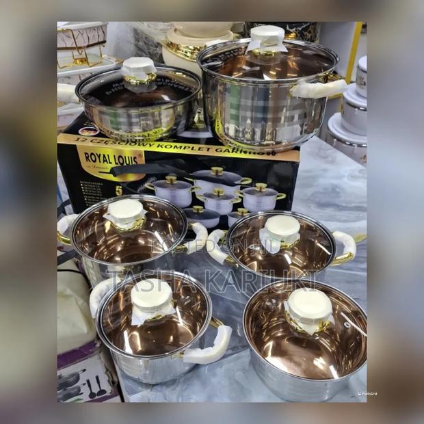 12pcs Royal Stainless Sufuria 2.0lt 2.9l 3.9l 6.6l Pan 3.4L 2.1l