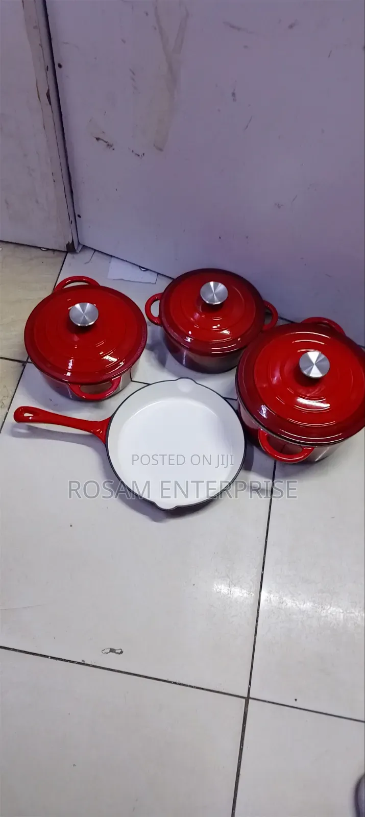 7Pcs Enamel Cast Iron Cookware