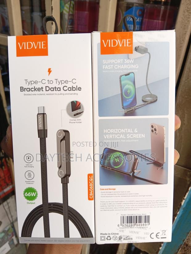 VIDVIE Type-C to Type-C Cable Foldable Bracket for Holding a Phone. - main view