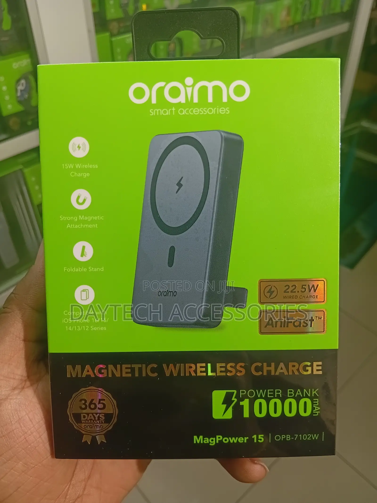 Oraimo MagPower 15 (OPB-7102W) 10,000mAh Magnetic Wireless Power Bank.