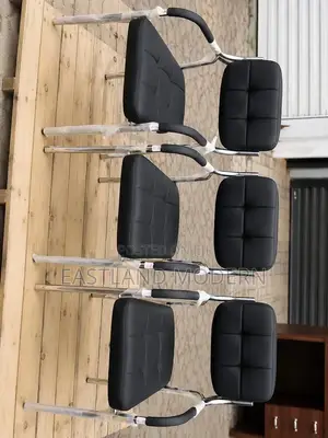 Modern Black Leather Visitors Chair