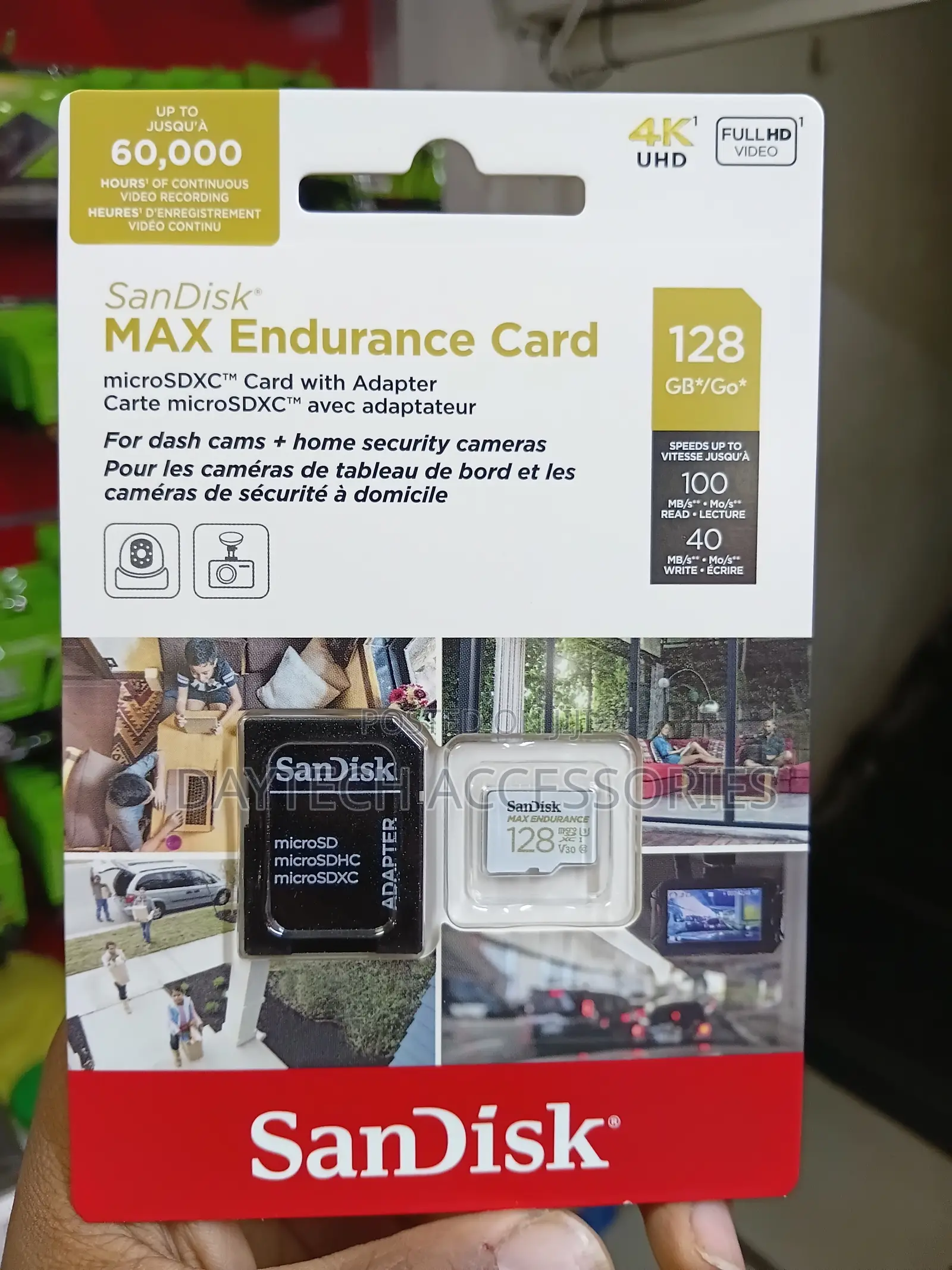 SANDISK 128GB MAX Endurance microSDXC Card for Cameras and Dash Cams.