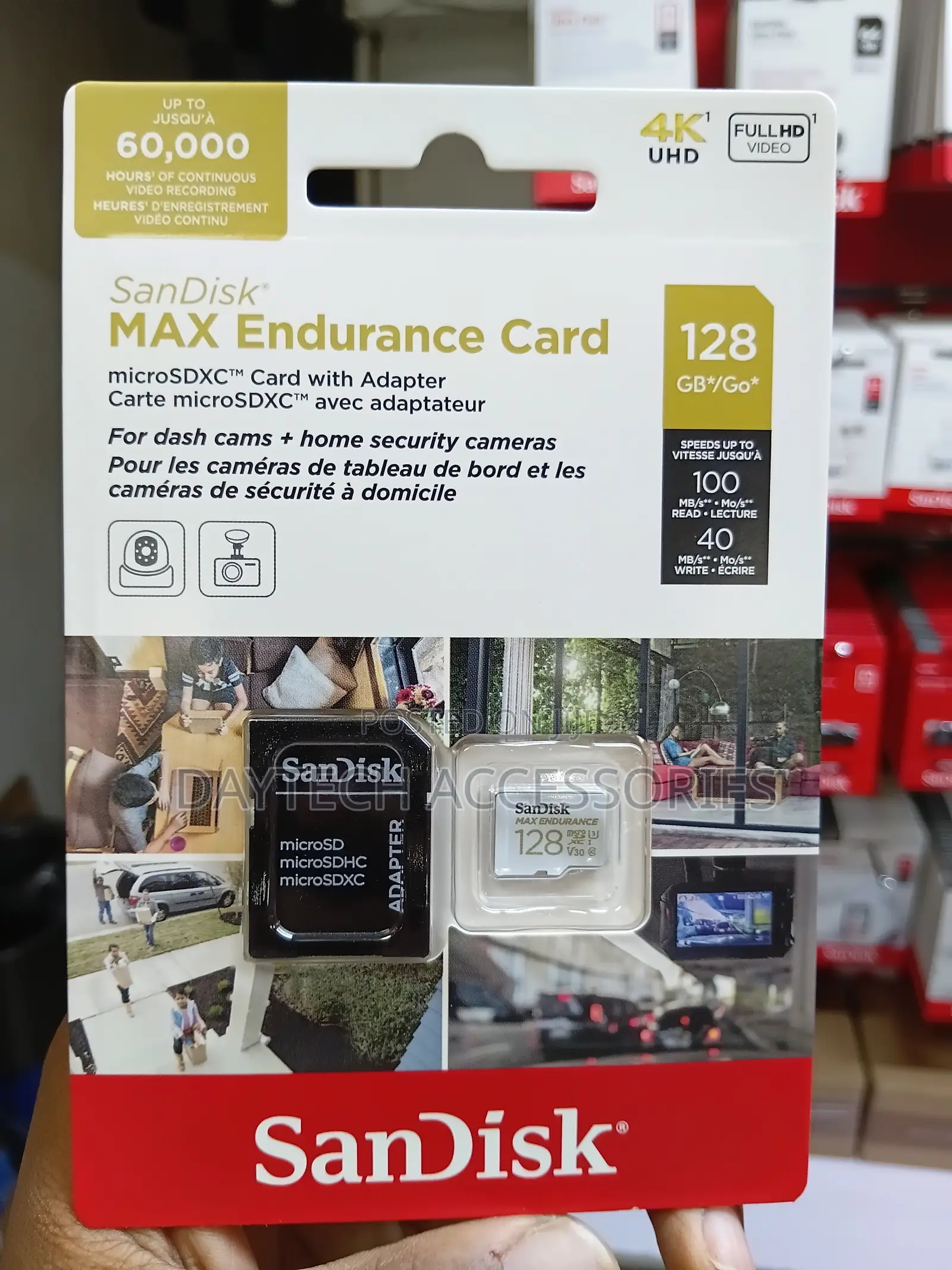 SANDISK 128GB MAX Endurance microSDXC Card for Cameras and Dash Cams.