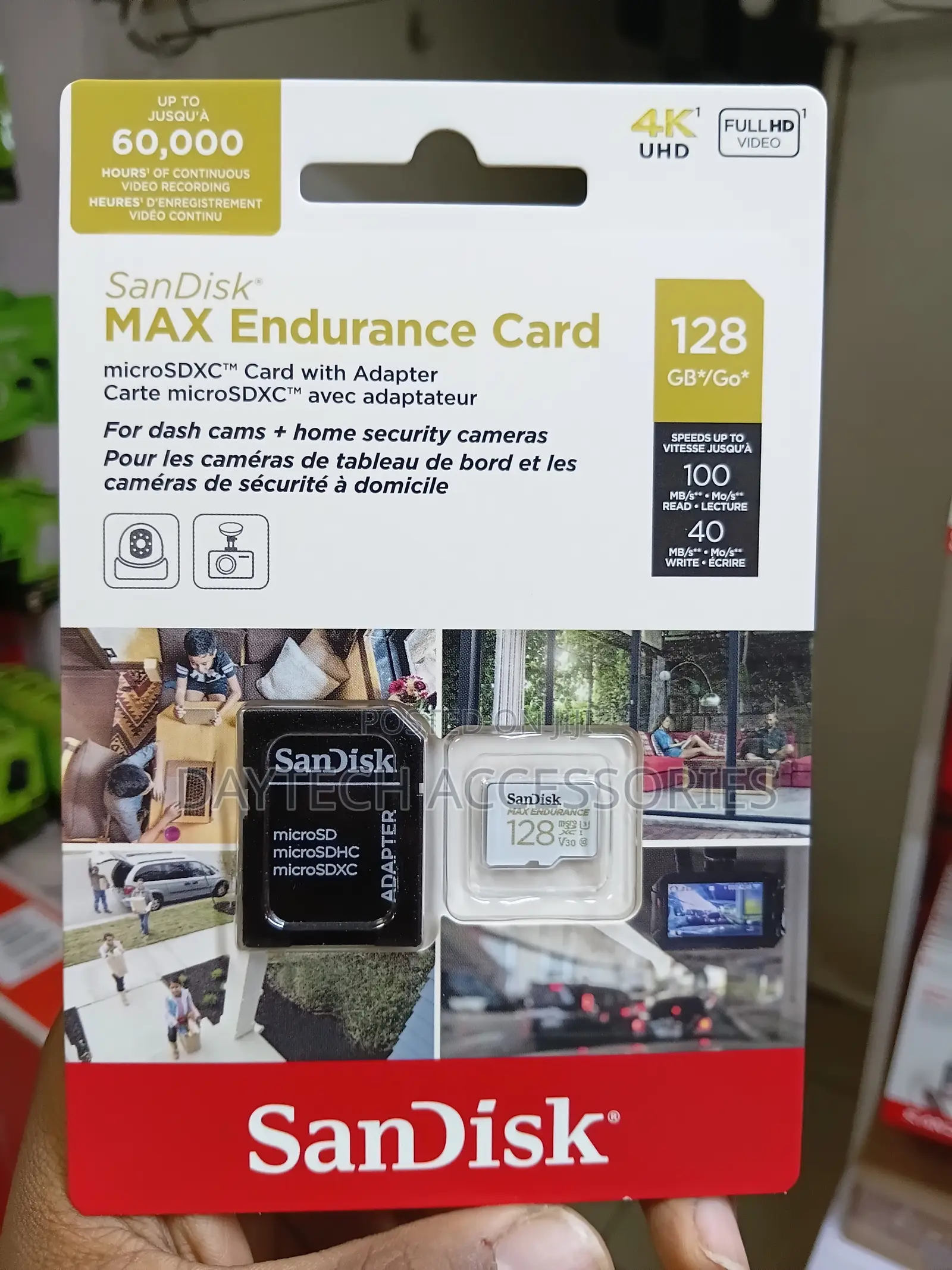 SANDISK 128GB MAX Endurance microSDXC Card for Cameras and Dash Cams.