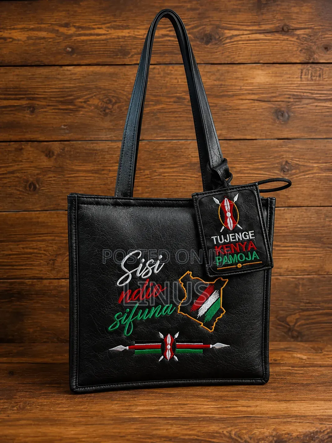 Stylish Embroidered Leather Tote Handbag – Sisi Ndio Sifuna