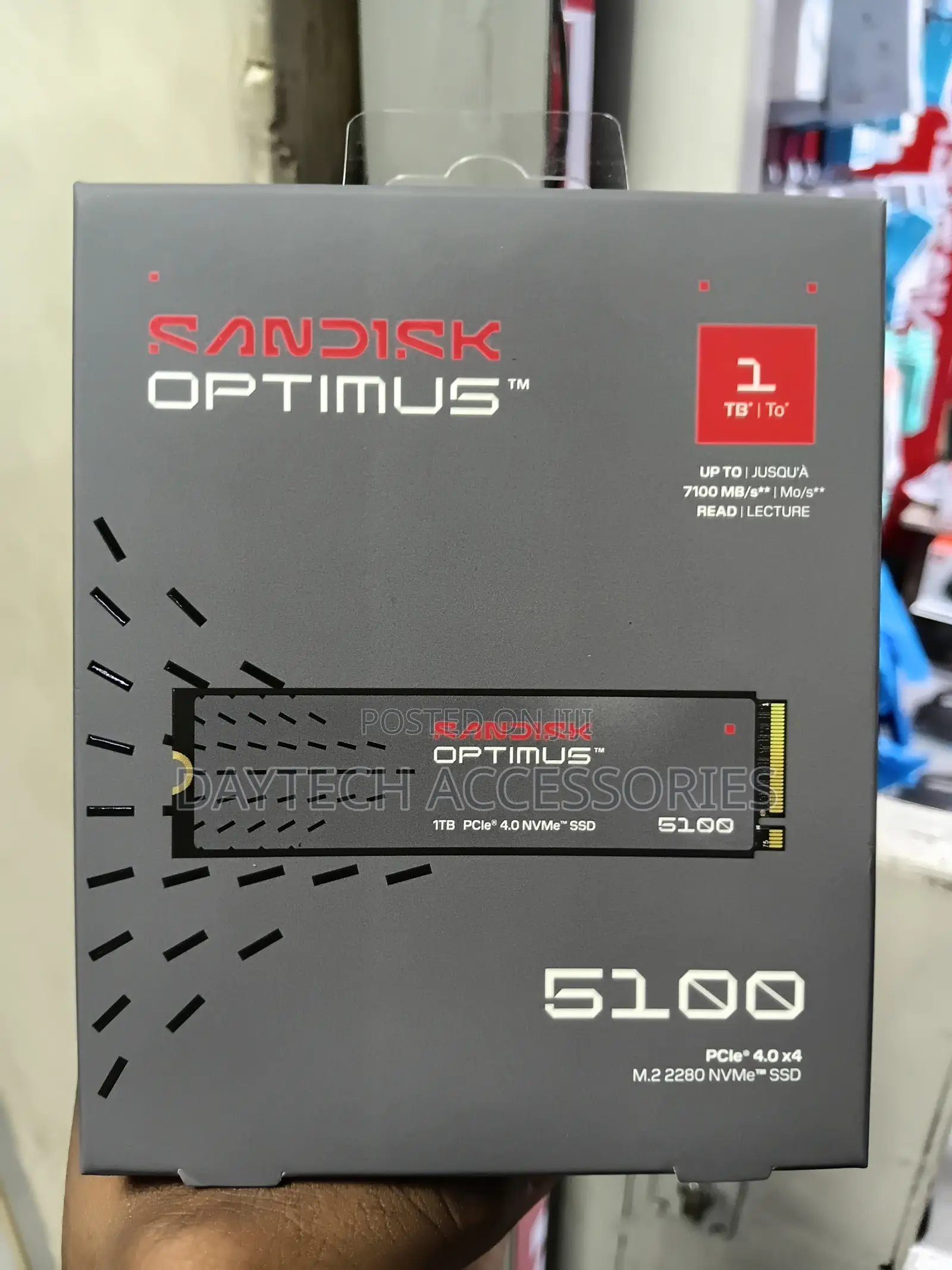 The 1TB SanDisk Optimus 5100 NVMe SSD Card.