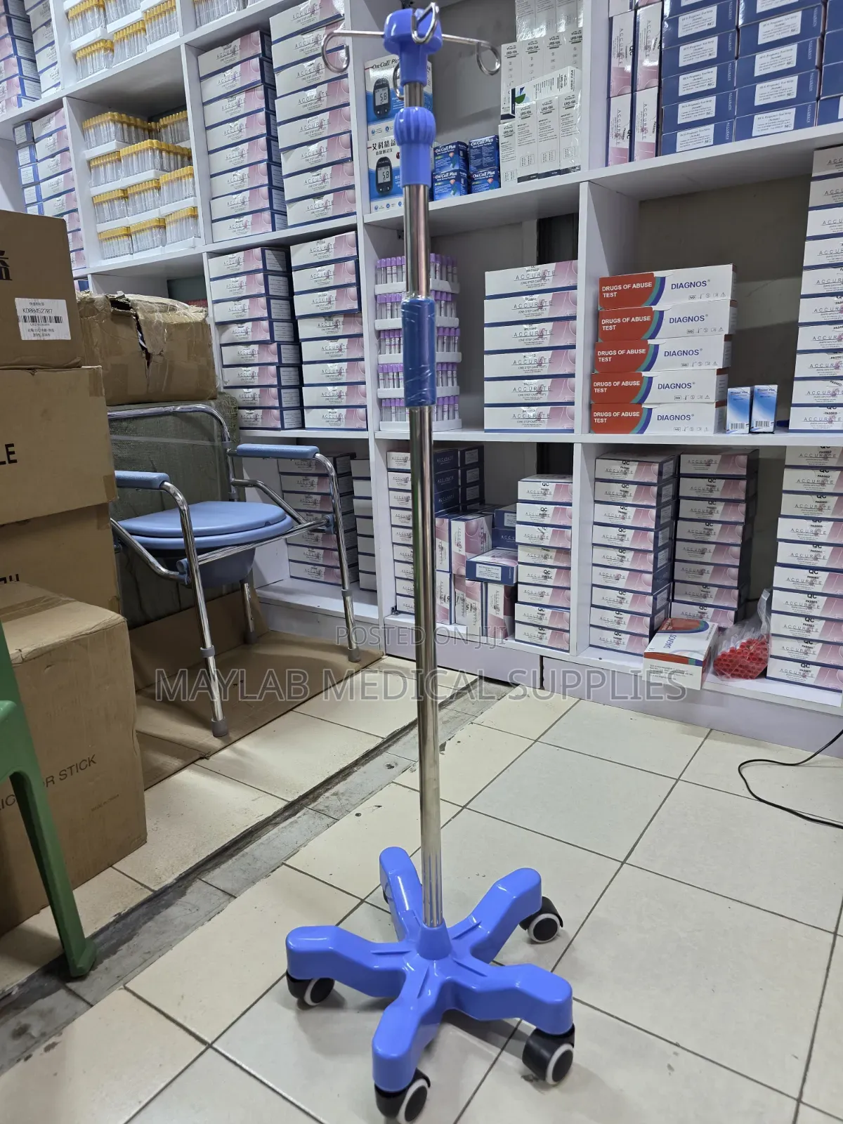 Drip Stand With Wheels | Adjustable Stainless Steel IV Infusion Stand