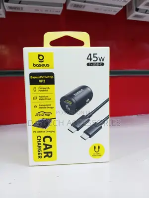 This Is a Baseus PrimeTrip VP2 45W Car Charger With a Matte Finish.