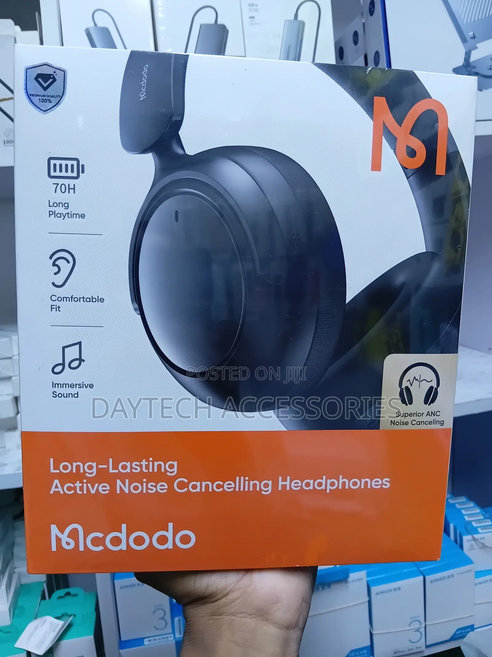 McDodo T01 Series Wireless Headphones With Long-Lasting and ANC - Blac