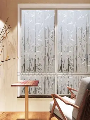 Bathroom Window Film | Elegant Frosted Bamboo Style