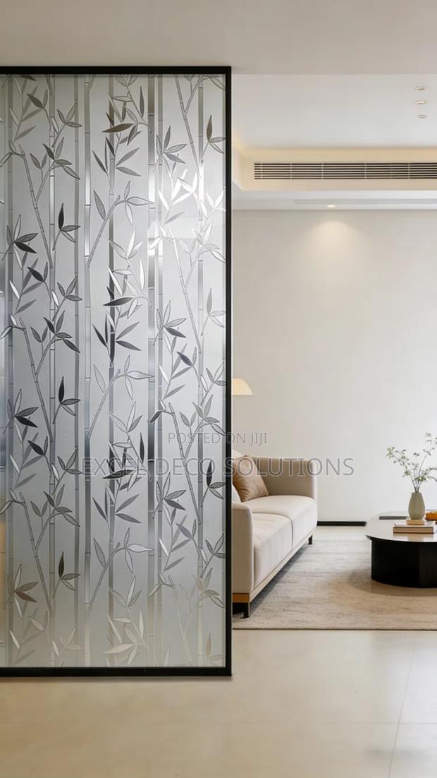 Frosted Glass Sticker | Bamboo Pattern Design