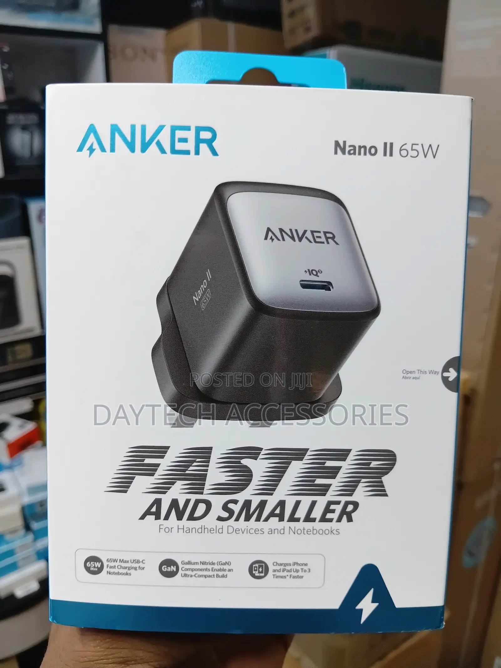The Anker Nano II 65W (Model A2663) Single-Port USB-C Fast Charger.