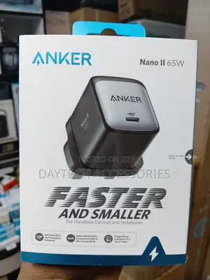 The Anker Nano II 65W (Model A2663) Single-Port USB-C Fast Charger.