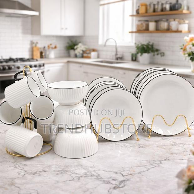 24PCS Japanese Ceramic Dinner Set + FREE Gift | Luxury Tableware - thumbnail 4