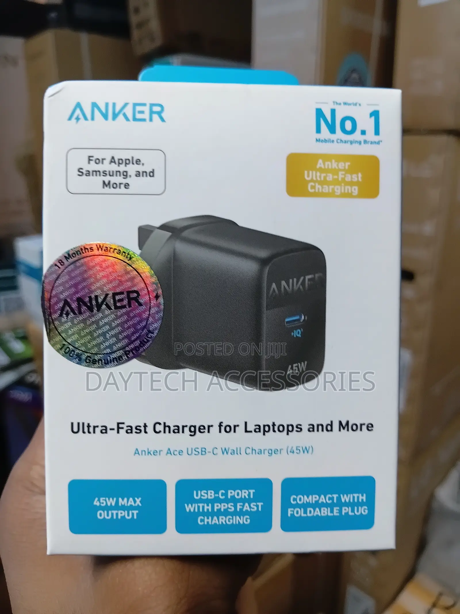 Anker 313 Charger Ace 45W USB C GaN Fast Charger - Black