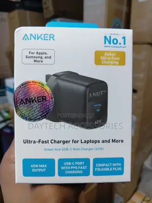 Anker 313 Charger Ace 45W USB C GaN Fast Charger - Black