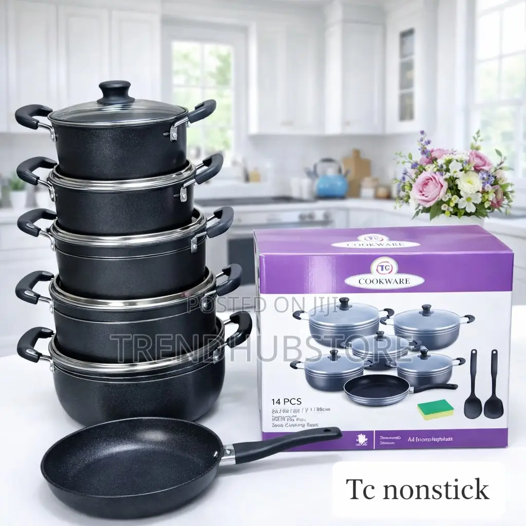TC Premium 14PCS Granite Non-Stick Cooking Pot Set + FREE Gift