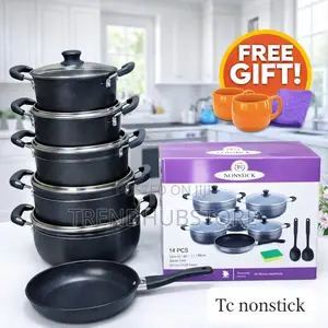 TC Premium 14PCS Granite Non-Stick Cooking Pot Set + FREE Gift