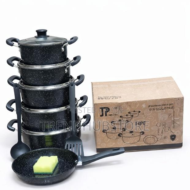 14PCS Heavy Non-Stick Granite Cooking Pot Set + FREE Gift - thumbnail 2