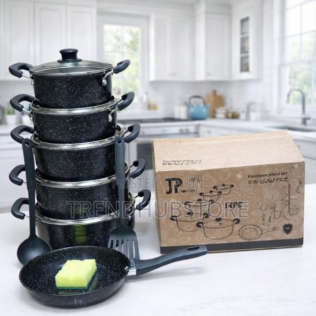 14PCS Heavy Non-Stick Granite Cooking Pot Set + FREE Gift - thumbnail 3