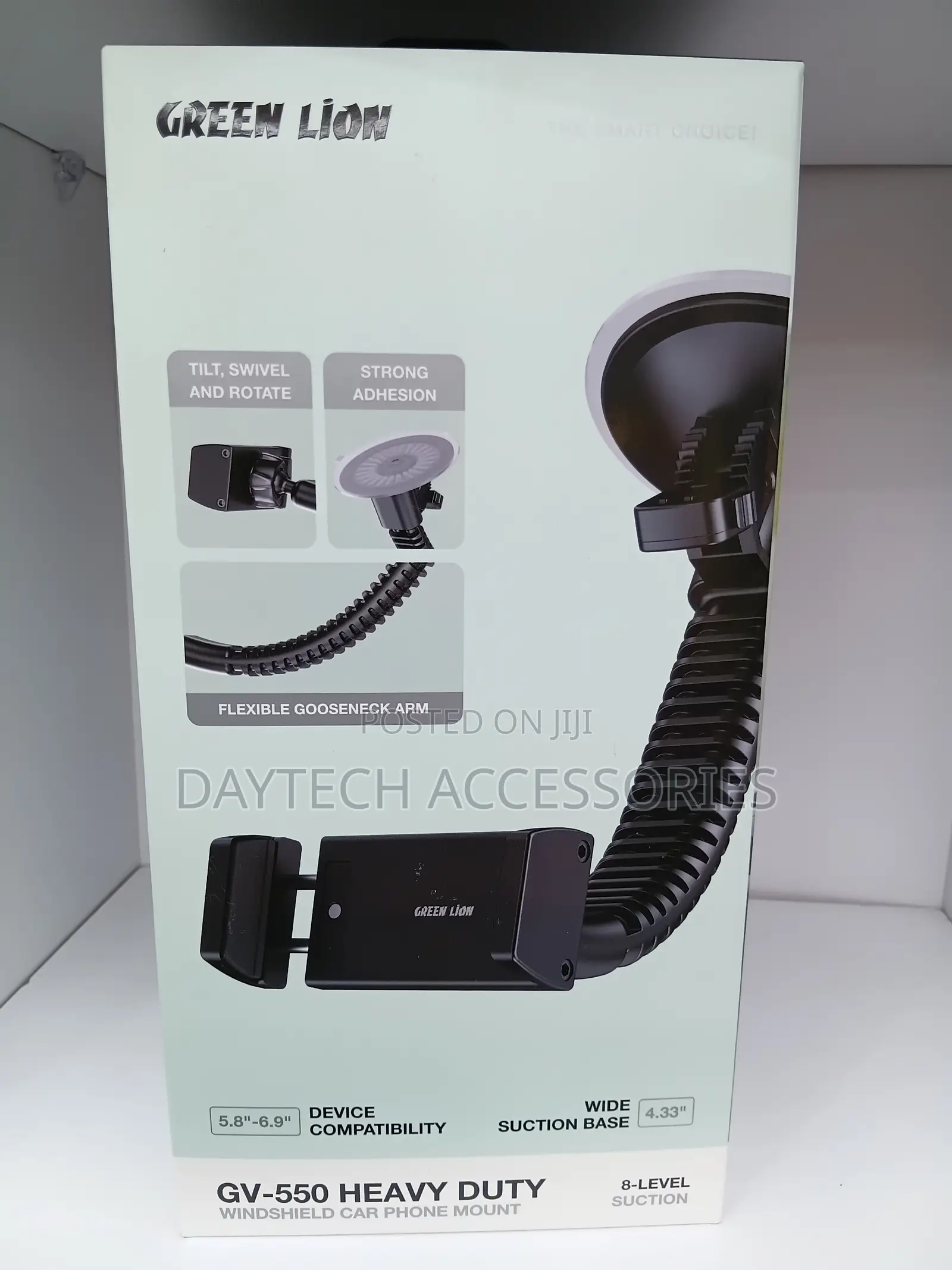 This Is a Green Lion GV-550 Heavy Duty Windshield Car Phone Mount.