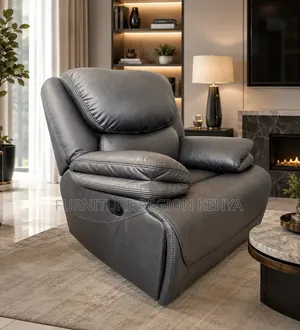 Single-Seater King-Size Recliner Gray Sofa