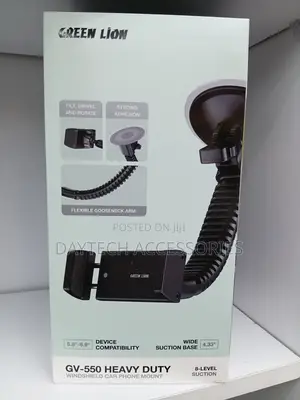 Green Lion Flexible Car Phone Holder With Suction Mount in Black