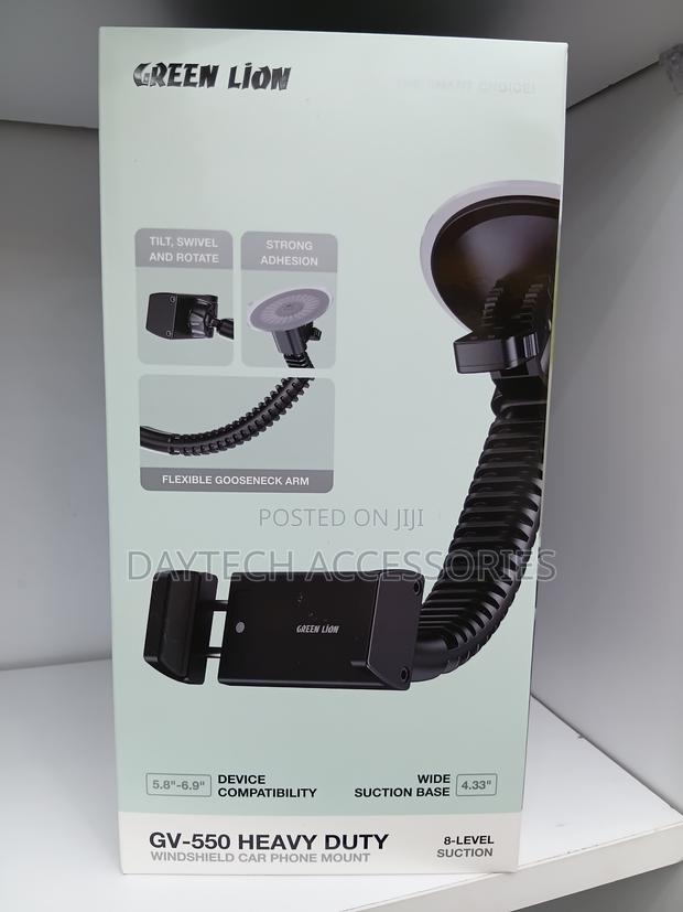 Green Lion Flexible Car Phone Holder With Suction Mount in Black
