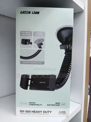 Green Lion Flexible Car Phone Holder With Suction Mount in Black