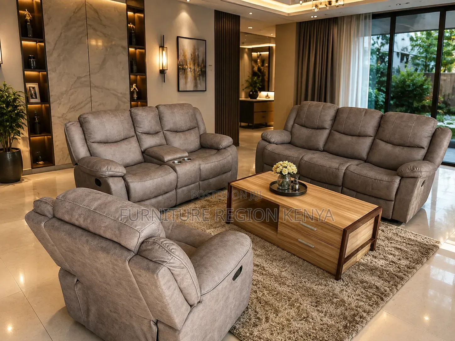 Six-Seater Recliner Imported Brown Sofa