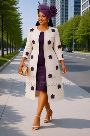 A Women’s Longline Coat With a Fitted Dress
