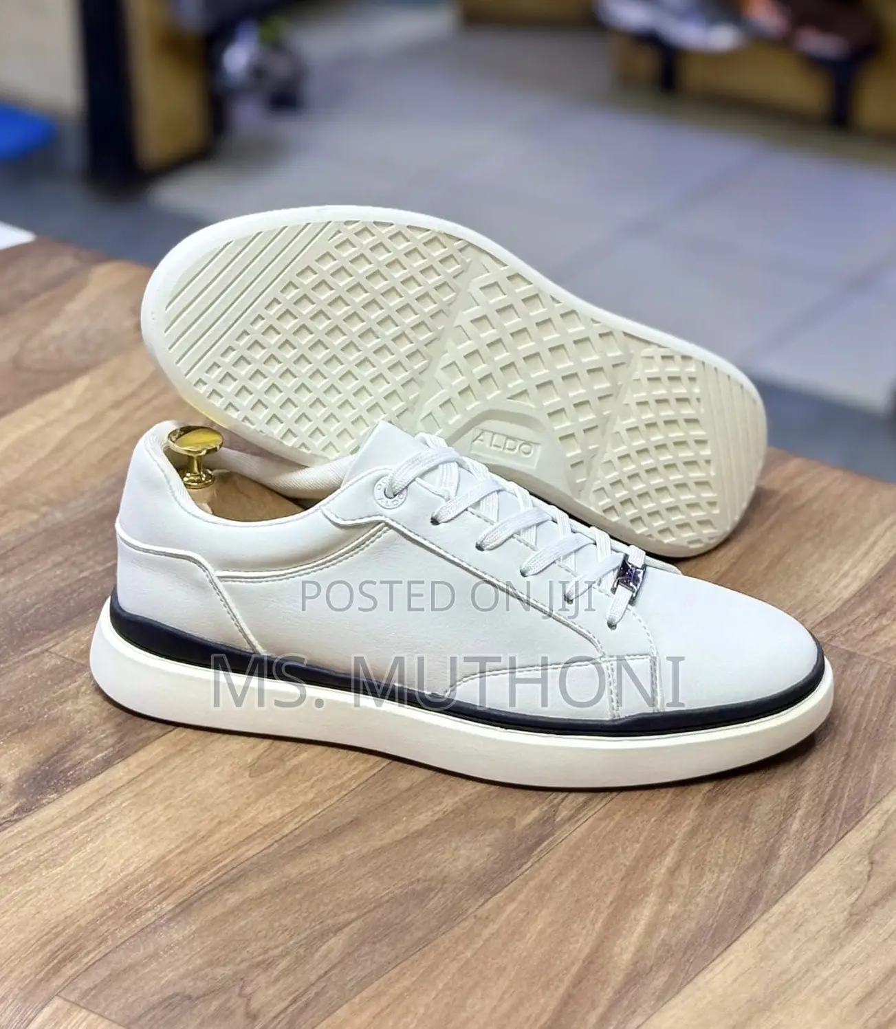 Clean White ALDO Casual Leather Sneakers Size 40-46