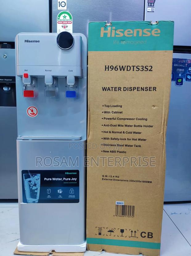 *Hisense Dispenser Silver 3TAPS Top Loading With Compressor Cooling