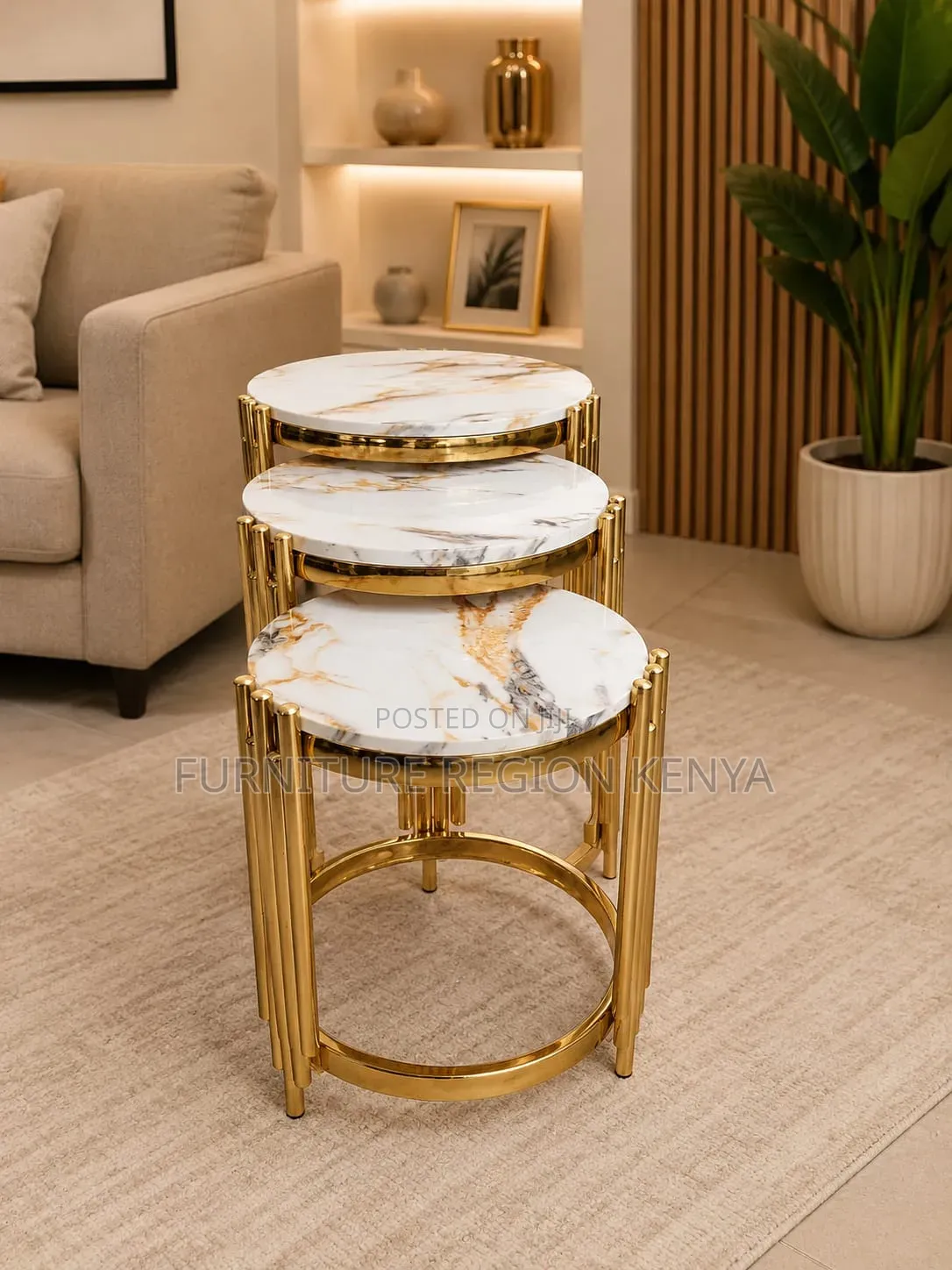 Imported Marble Top Coffee Tables Setup
