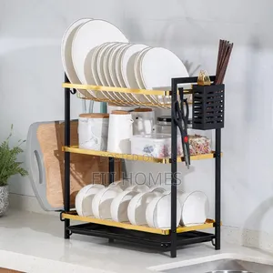 Tier Kitchen Dish Rack | Gold Black
