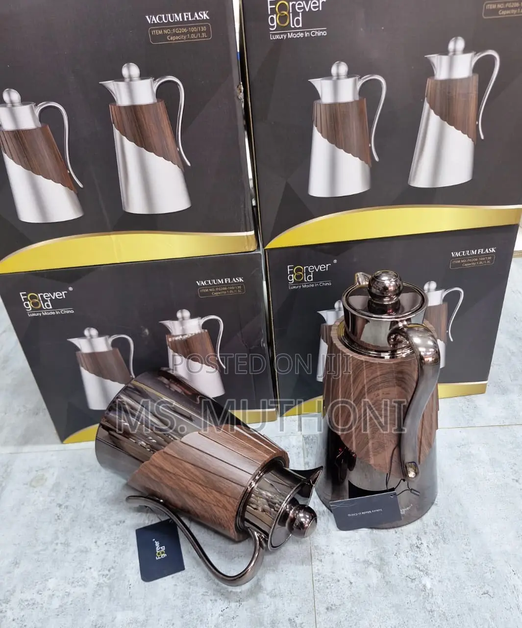 Dual Forever Gold Luxury Vacuum Flask (1L 1.3L)