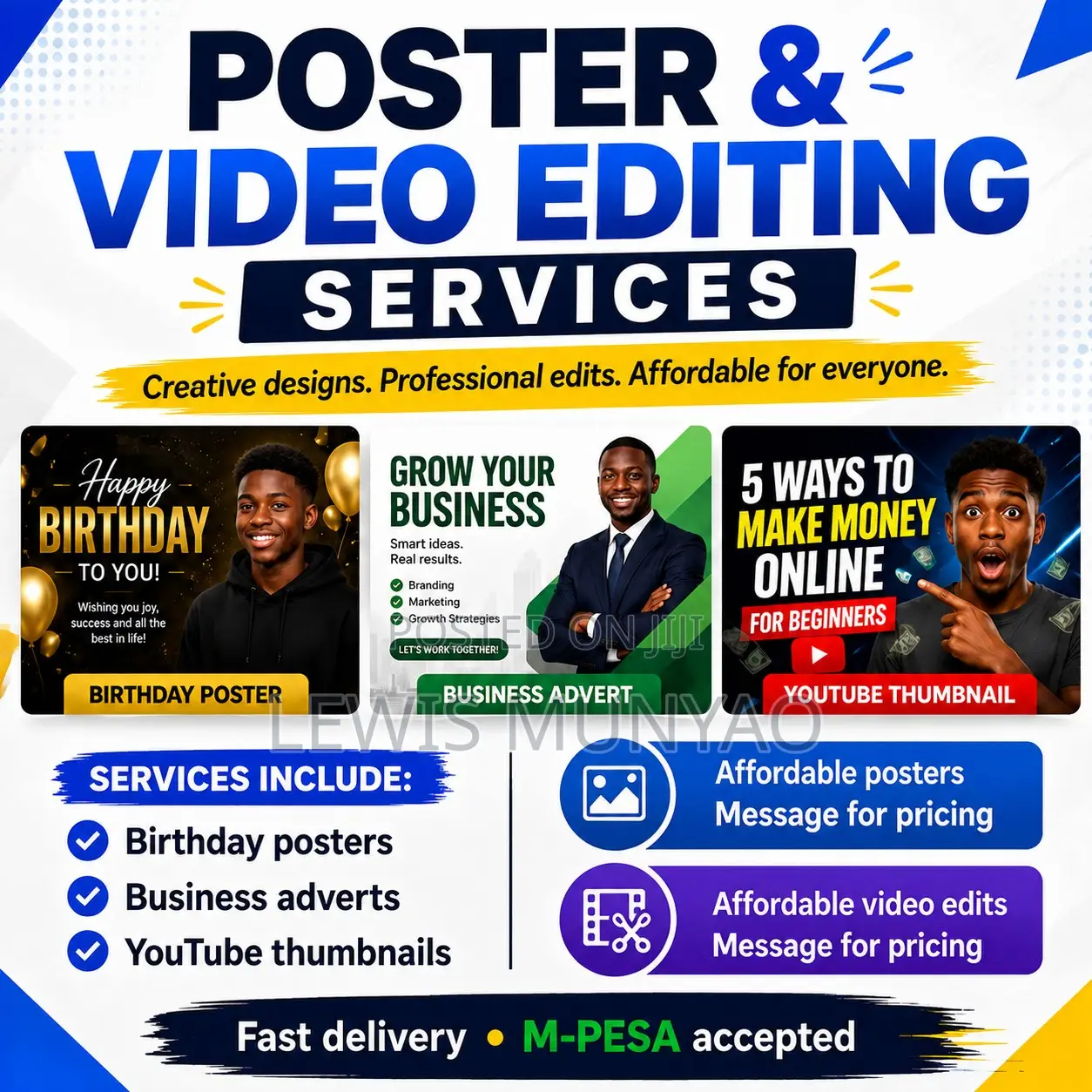 Affordable Poster Design Short Video Editing