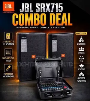 8 Channels Powered Mixer - Wireless Microphone - (2) JBL 15" Speaker's