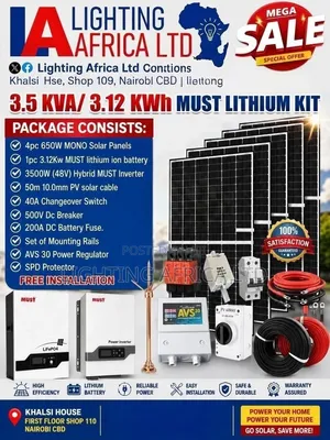 House 3KW - 3kwh Off-Grid - (4)650w Solar - Installation Transport