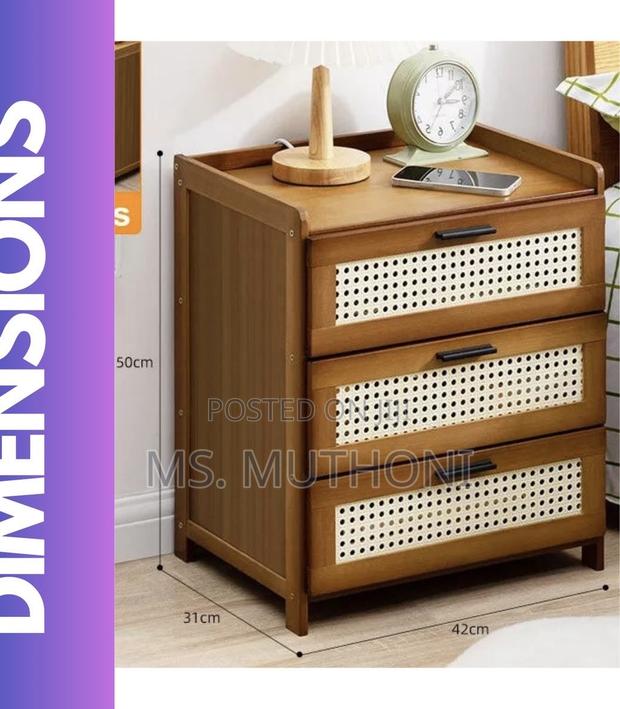 Modern DIY Natural Aesthetic 3 Drawer Bedside Table - thumbnail 2