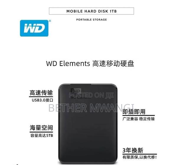 1 TB- WD External Hard Drive - thumbnail 2