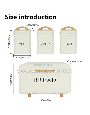 Bread Storage Box With Sugar Tea Coffe Cannister