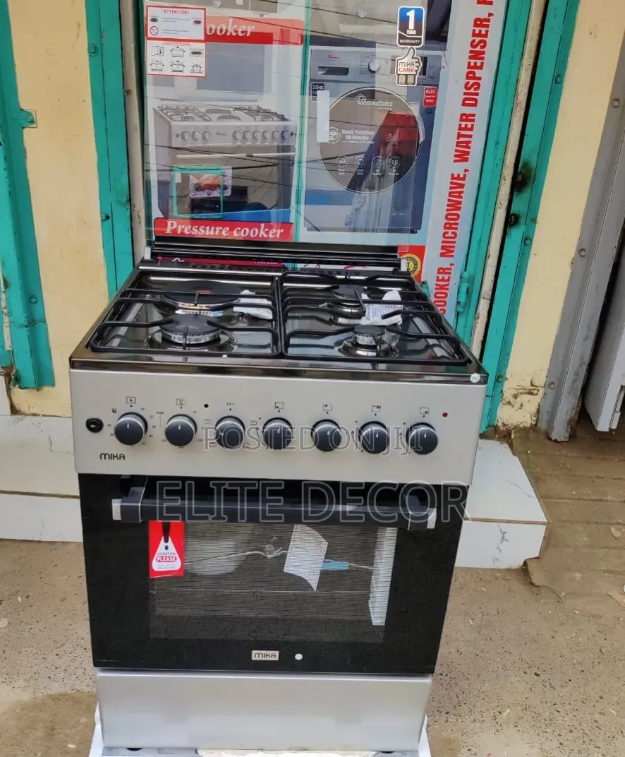 Mika 60×60 Standing Cooker – 3 Gas Pool Jet Burners + 1 Electric