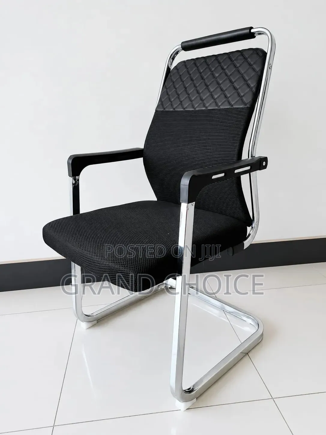 Executive Visitor Chair | Modern Office Guest Chair | Chrome Sled Base
