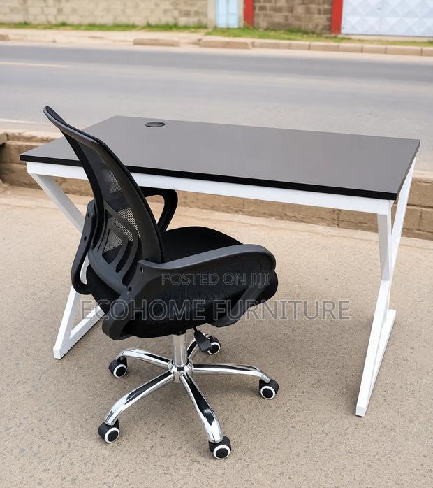 Modern Office Desk Mesh Chair Set - thumbnail 2