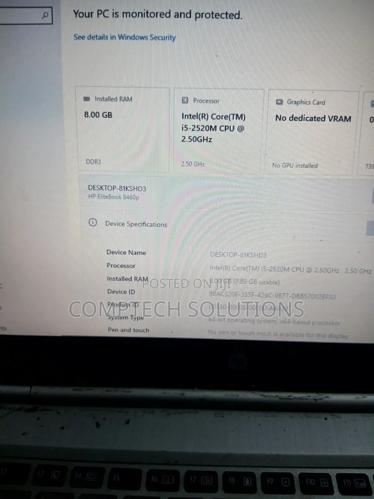 Laptop HP EliteBook 8460P 8GB Intel Core i5 HDD 500GB