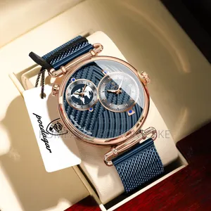Poedagar Gents Mesh Straps Designer Fashion Watches Luminous Arms