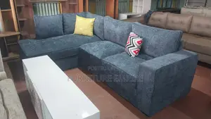 6 Seater L-Shaped Sofa in Elegant Dark Blue