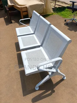 3 Seater Metal Waiting Bench | Modern Reception Chair Kenya